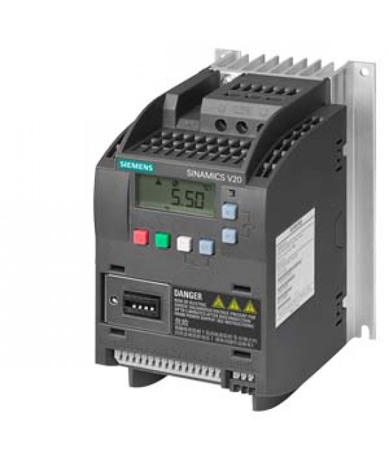 SINAMICS V20 200-240V 1AC -10/+10% 47-63Hz rated power 0.12 kW
